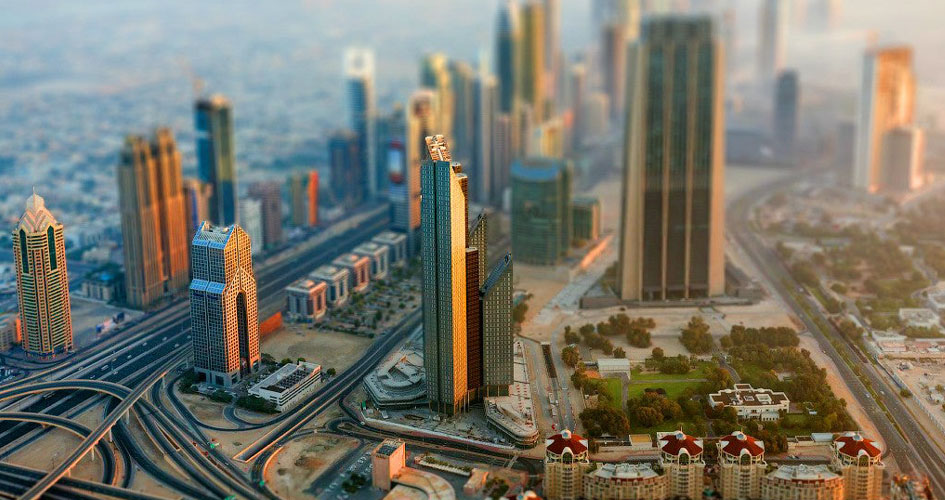 Birds eye view of Dubai City