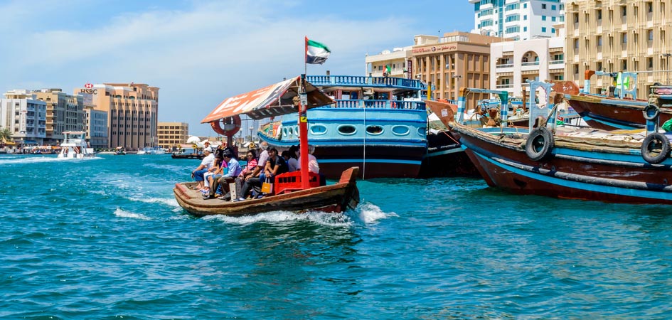 Taking an abra ride from bur dubai to deira